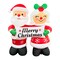 GOOSH 7FT Santa and Mrs. Claus Inflatable Holding “Happy Holidays” Sign with LED Lights